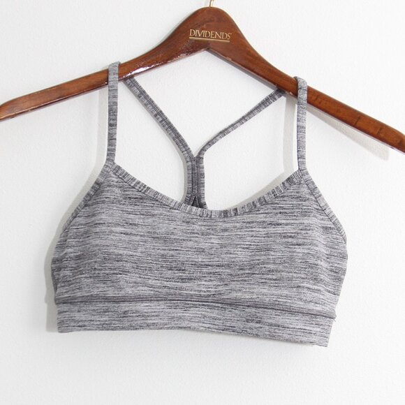 Lululemon Flow Y Bra IV Mesh Racerback Gray Black Heathered Size 6 - Picture 2 of 11